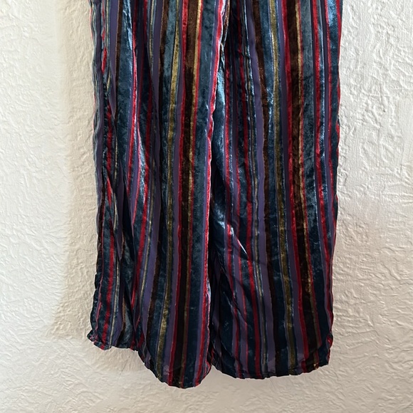 House of Harlow 1960 x Revolve Mona Pants Haze Velvet Multicolor Stripe Wide Leg - Picture 8 of 12